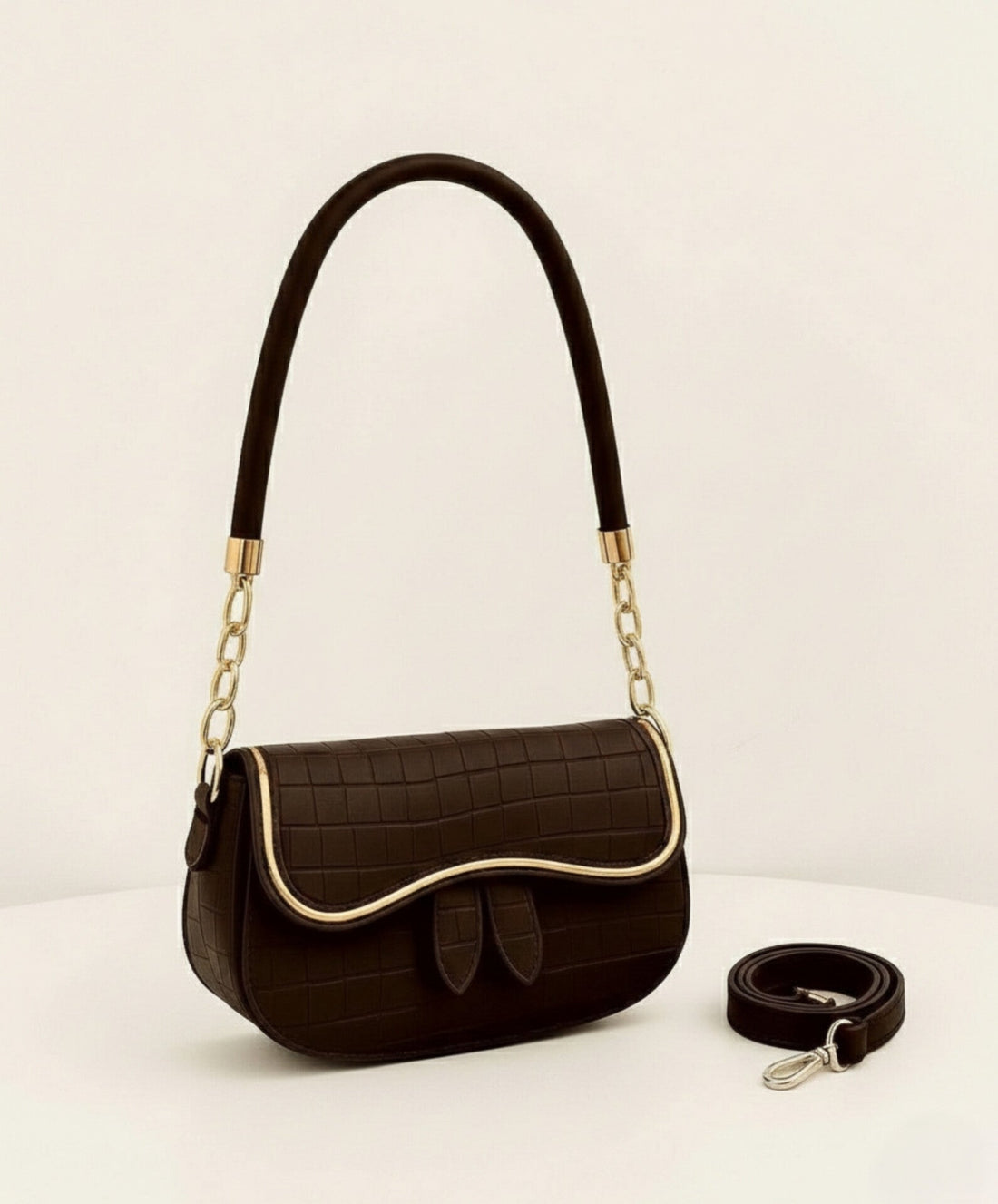 Enshee Aurra Shoulder Bag - Dark Brown