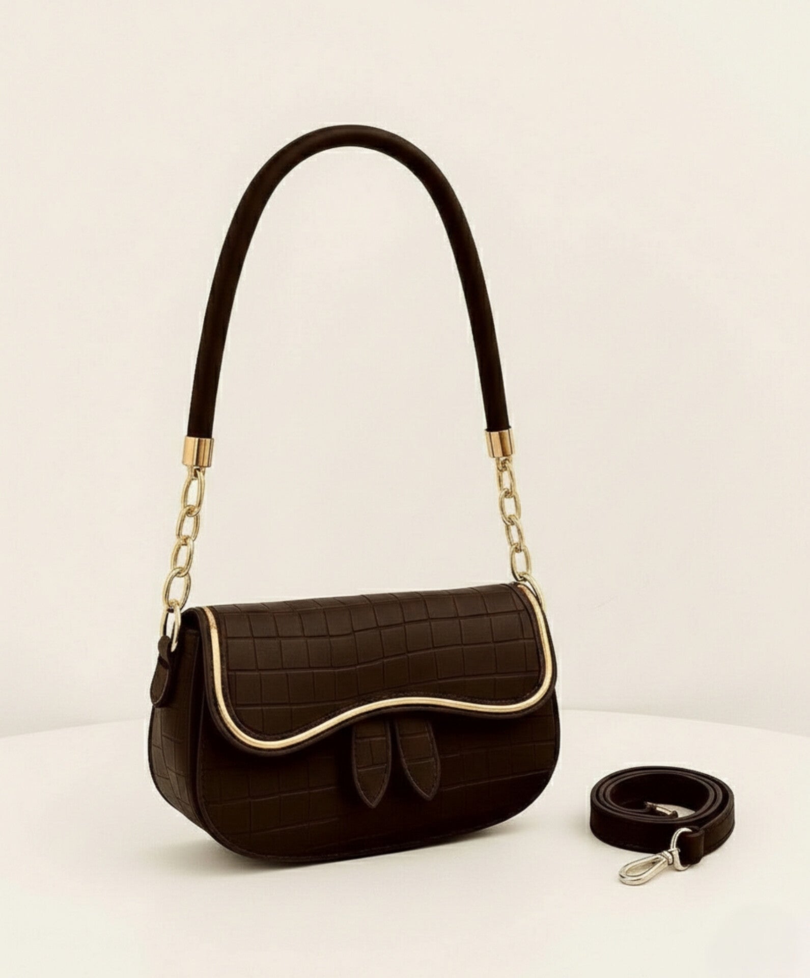 Enshee Aurra Shoulder Bag - Dark Brown