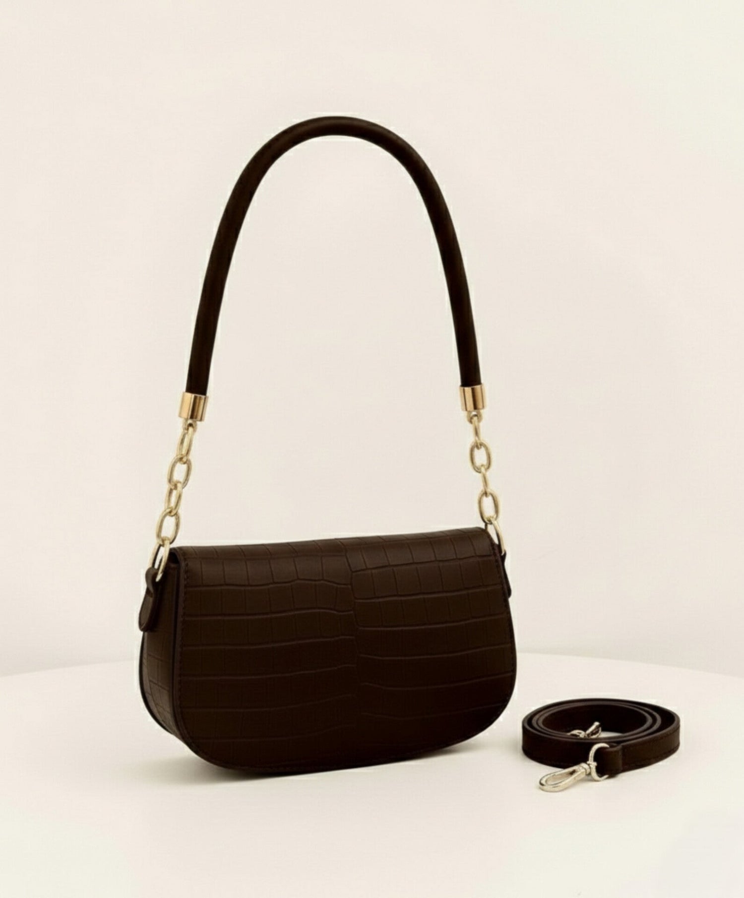 Enshee Aurra Shoulder Bag - Dark Brown